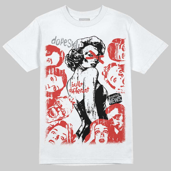 Jordan 4 Retro Toro Bravo DopeSkill T-Shirt Built Different Graphic Streetwear - White