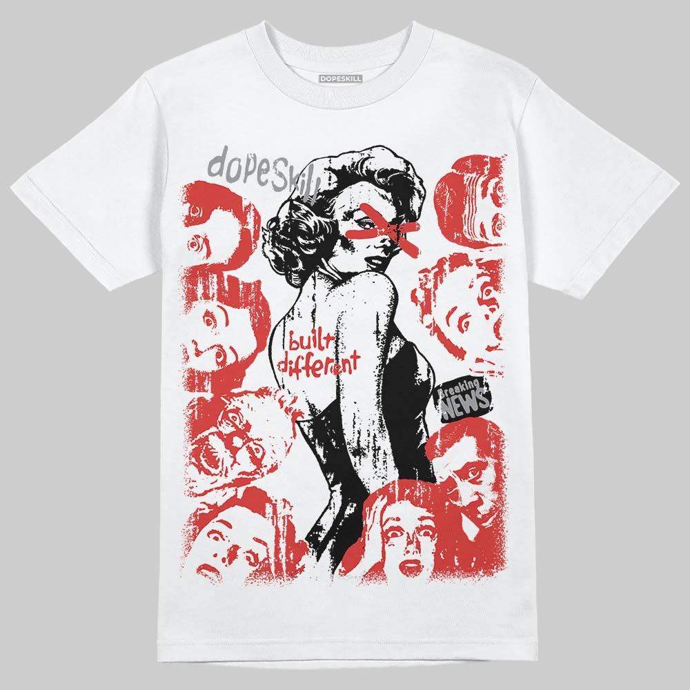 Jordan 4 Retro Toro Bravo DopeSkill T-Shirt Built Different Graphic Streetwear - White