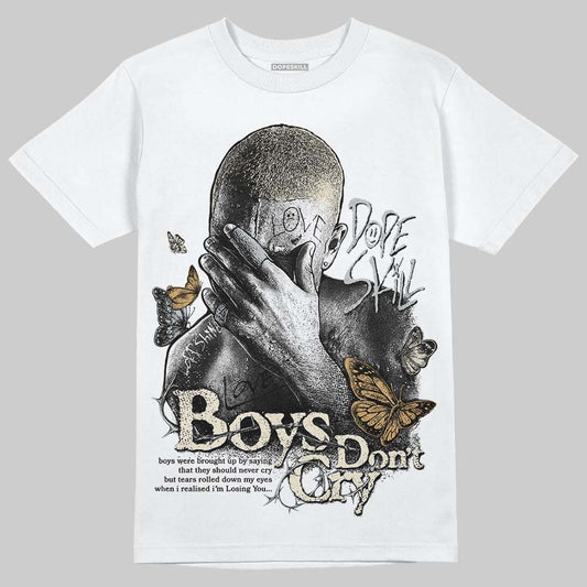 Jordan 5 Retro Reverse Metallic DopeSkill T-Shirt Boys Don't Cry Graphic Streetwear - White