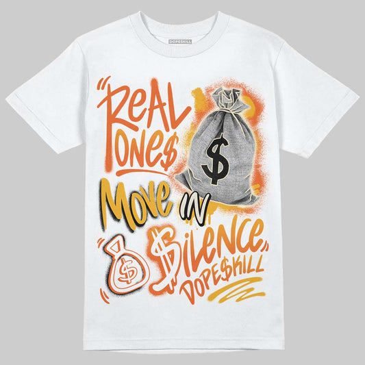 Jordan 4 "Birds of Paradise" DopeSkill T-Shirt Real Ones Move In Silence Graphic Streetwear - White