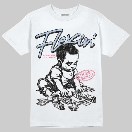 Jordan 3 GS “Cobalt Bliss” DopeSkill T-Shirt Flexin' Graphic Streetwear  - White