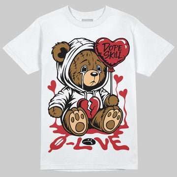 Jordan 5 Retro Fire Red Black Tongue (2025) DopeSkill T-Shirt Broken Bear Graphic Streetwear - White 