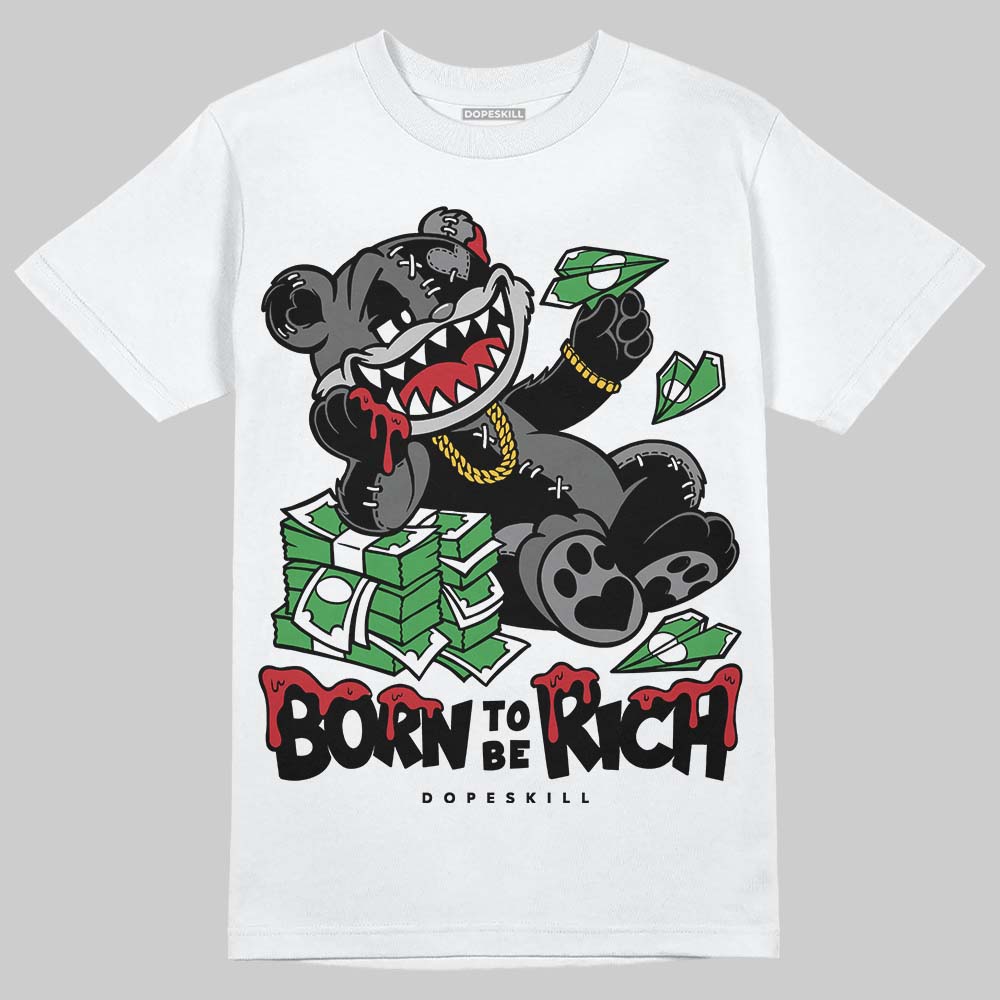 Jordan 4 “Black Cat” (2025) DopeSkill T-Shirt Born To Be Rich Graphic Streetwear - White