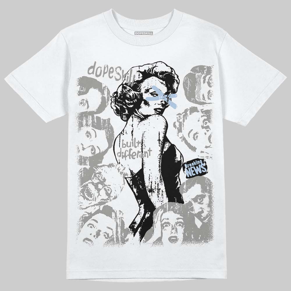 Jordan 5 "White Metallic" DopeSkill T-Shirt Built Different Graphic Streetwear - White