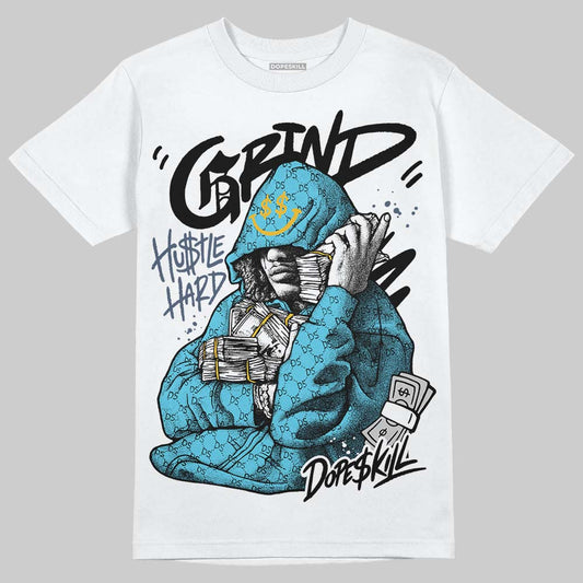 Jordan 11 Retro Gamma Blue (2025) DopeSkill T-Shirt Grind Pray Graphic Streetwear - White