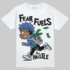 Awake NY x Jordan 5 Retro 'Black Racer Blue' DopeSkill T-Shirt Fear Fuels The Hustle Graphic Streetwear - White 
