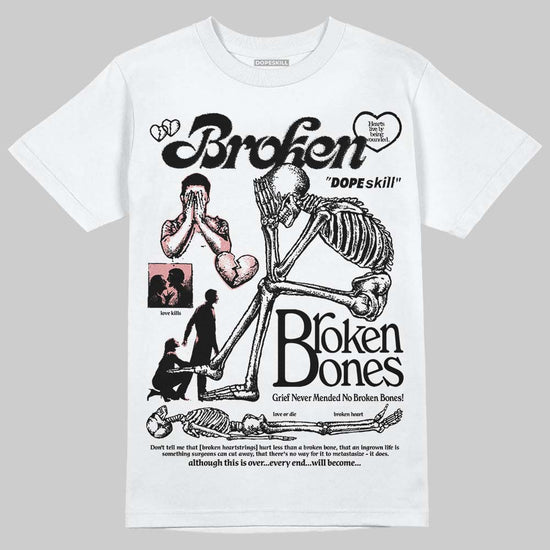 Harris Tweed x Wmns Dunk Low 'Black Phantom' DopeSkill T-Shirt Broken Bones Graphic Streetwear - White 