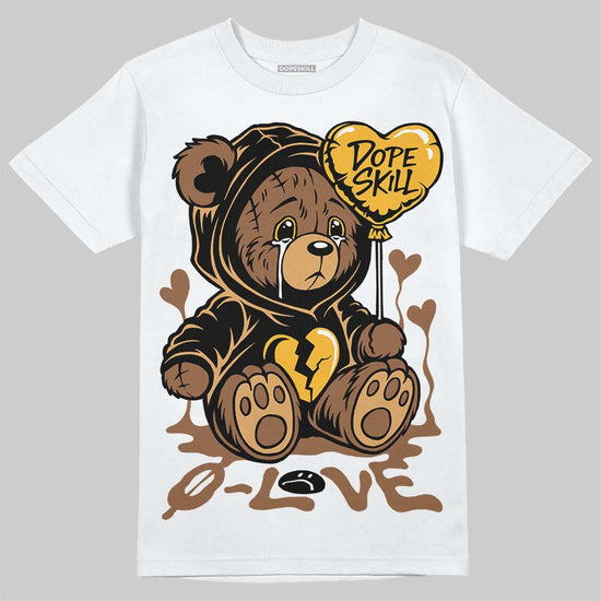 Jordan 1 High OG Black Metallic Gold DopeSkill T-Shirt Broken Bear Graphic Streetwear - White 