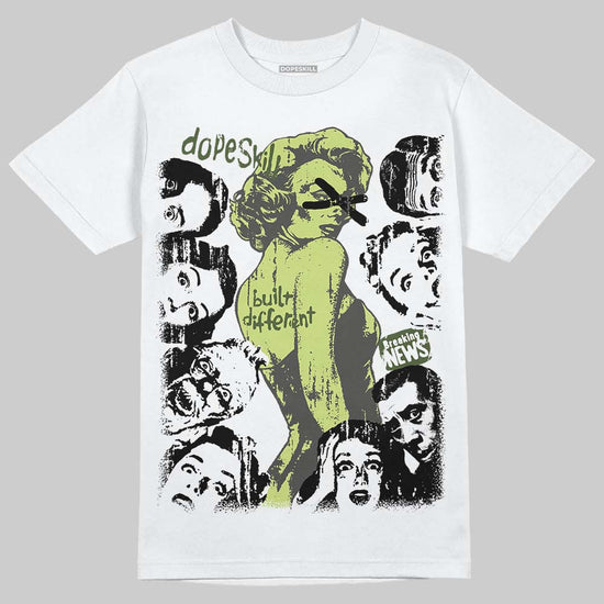 New Balance 1890 Faded Black Utility Green DopeSkill T-Shirt Built Different Graphic Streetwear - White