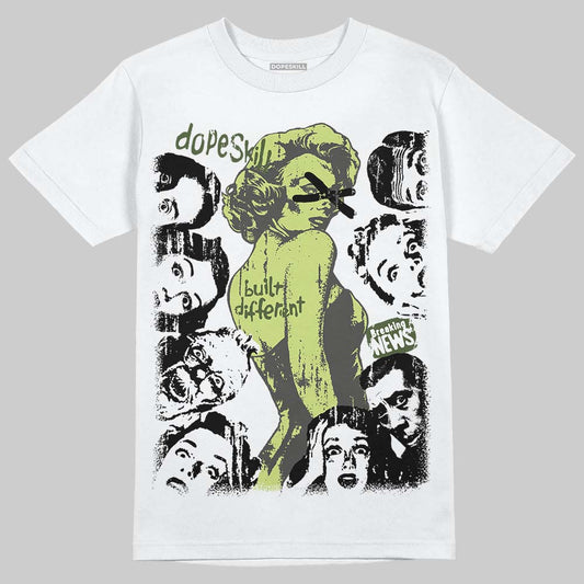 New Balance 1890 Faded Black Utility Green DopeSkill T-Shirt Built Different Graphic Streetwear - White