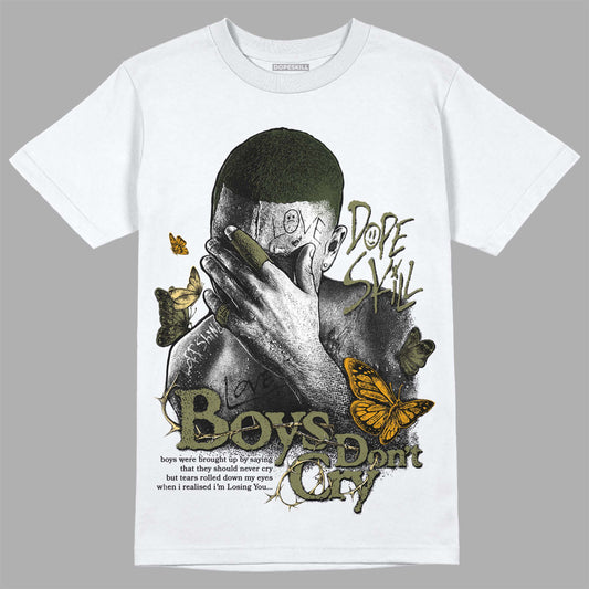 Jordan 4 Retro SE Craft Medium Olive DopeSkill T-Shirt Boys Don't Cry Graphic Streetwear - White