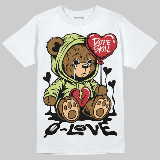 Jordan 5 “Luminous Green” DopeSkill T-Shirt Broken Bear Graphic Streetwear - White