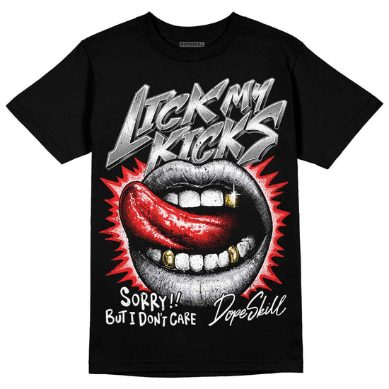 Grey Sneakers DopeSkill T-Shirt Lick My Kicks Graphic Streetwear - Black