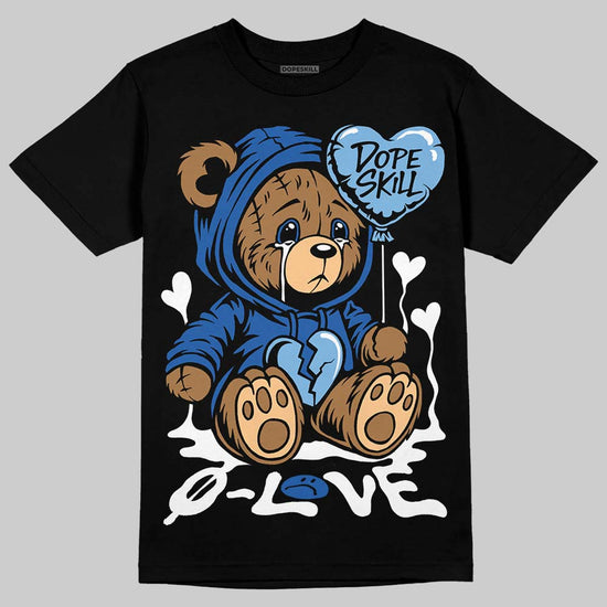 Air Foamposite One “International Blue” DopeSkill T-Shirt Broken Bear Graphic Streetwear  - Black