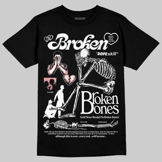 Harris Tweed x Wmns Dunk Low 'Black Phantom' DopeSkill T-Shirt Broken Bones Graphic Streetwear - Black