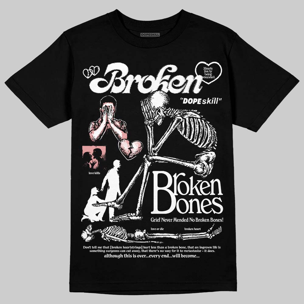 Harris Tweed x Wmns Dunk Low 'Black Phantom' DopeSkill T-Shirt Broken Bones Graphic Streetwear - Black