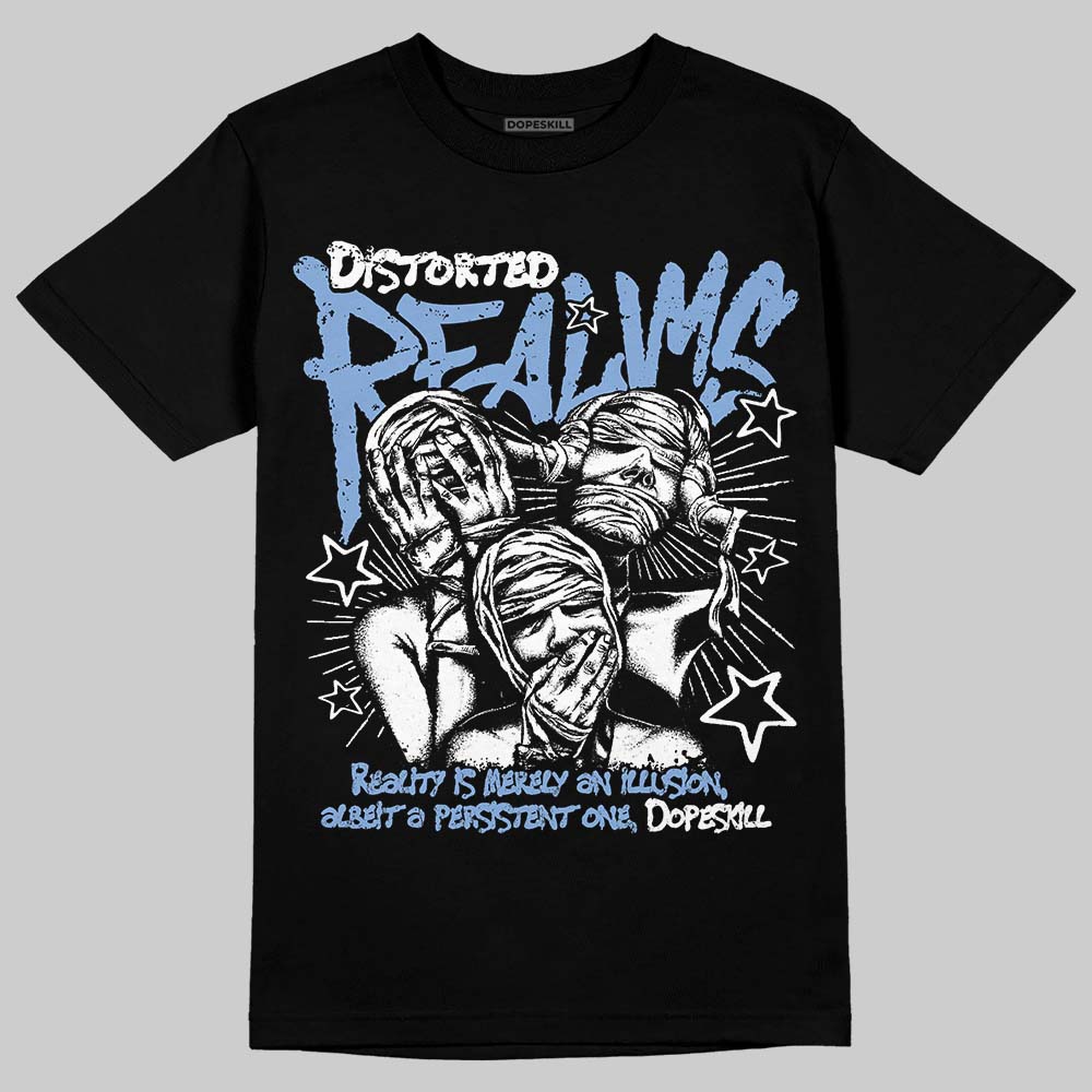 Jordan 4 WMNS 'Forget Me Not' DopeSkill T-Shirt Distorted Realms Graphic Streetwear - Black