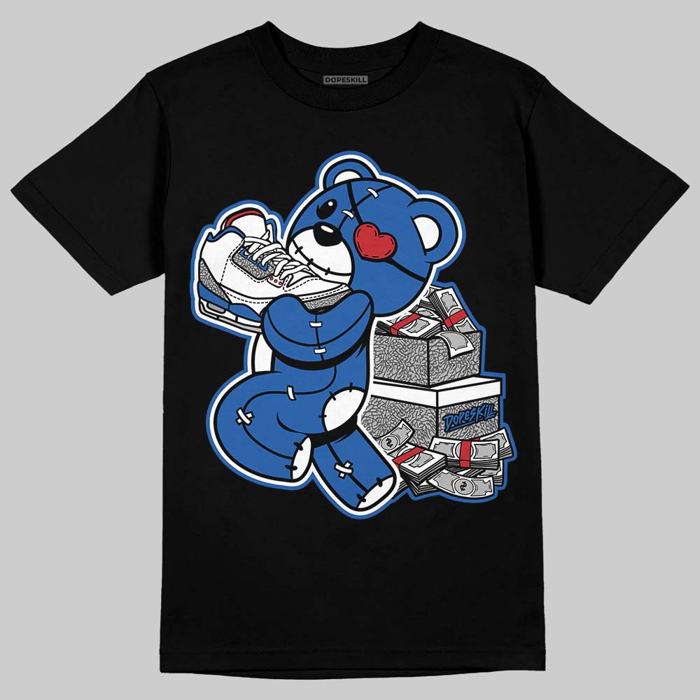 Jordan 3 "True Blue" DopeSkill T-Shirt Bear Steals Sneaker Graphic Streetwear - Black