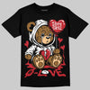 Jordan 5 Retro Fire Red Black Tongue (2025) DopeSkill T-Shirt Broken Bear Graphic Streetwear - Black