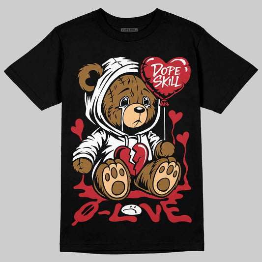 Jordan 5 Retro Fire Red Black Tongue (2025) DopeSkill T-Shirt Broken Bear Graphic Streetwear - Black