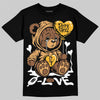 Jordan 1 High OG Black Metallic Gold DopeSkill T-Shirt Broken Bear Graphic Streetwear - Black