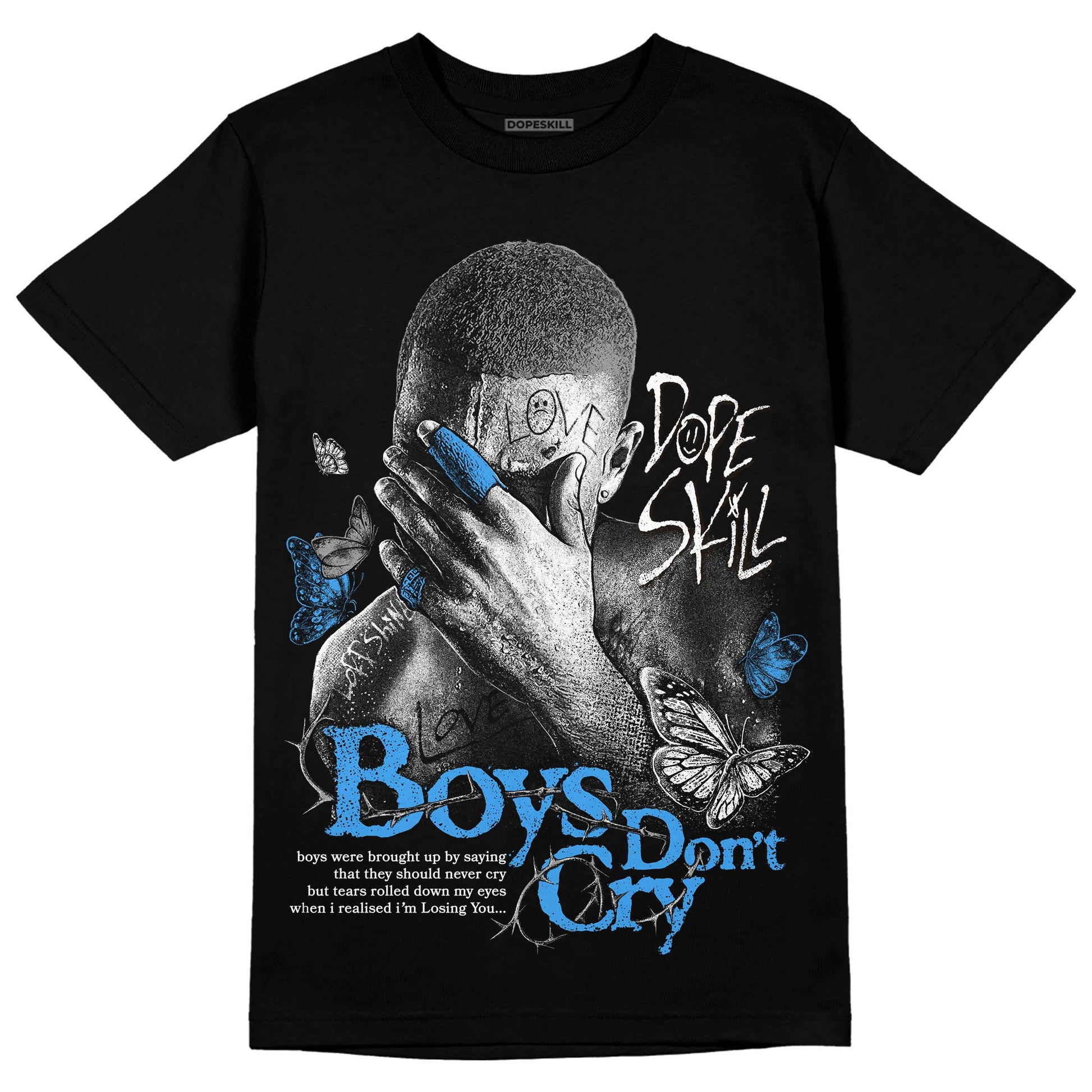 Jordan 3 "Midnight Navy" DopeSkill T-Shirt Boys Don't Cry Graphic Streetwear - Black