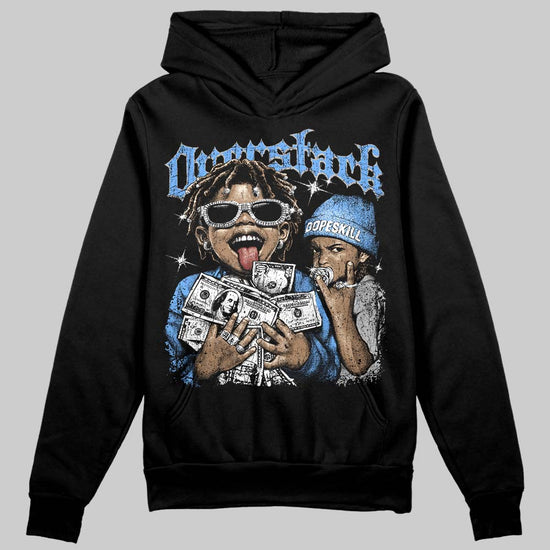 Jordan 5 Black University Blue DopeSkill Hoodie Sweatshirt Overstack Graphic Streetwear - Black