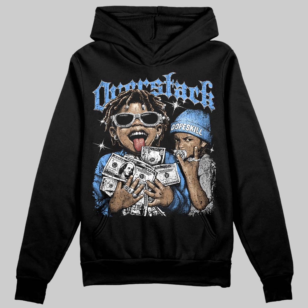 Jordan 5 Black University Blue DopeSkill Hoodie Sweatshirt Overstack Graphic Streetwear - Black