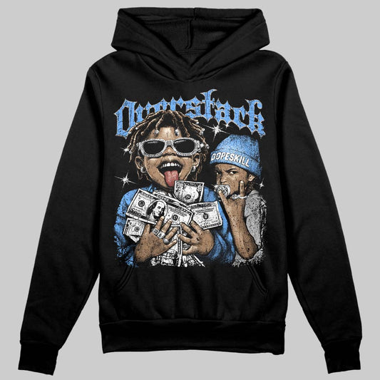 Jordan 5 Black University Blue DopeSkill Hoodie Sweatshirt Overstack Graphic Streetwear - Black