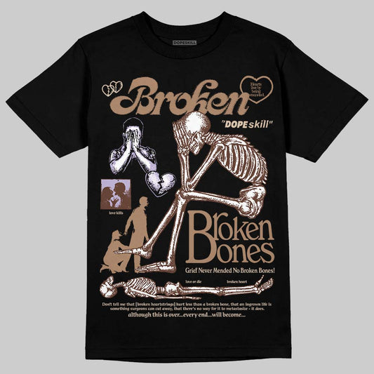 Harris Tweed x Wmns Dunk Low 'Sesame' DopeSkill T-Shirt Broken Bones Graphic Streetwear - Black