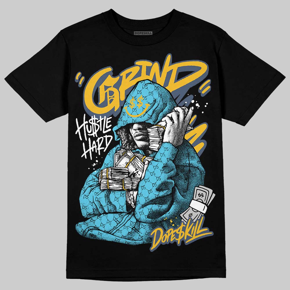 Jordan 11 Retro Gamma Blue (2025) DopeSkill T-Shirt Grind Pray Graphic Streetwear - Black