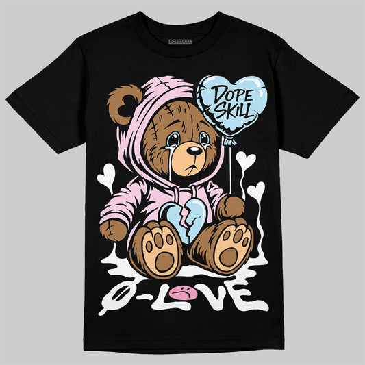 Jordan 1 Low SE Paw Print Pink Foam DopeSkill T-Shirt Broken Bear Graphic Streetwear - Black