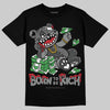 Jordan 4 “Black Cat” (2025) DopeSkill T-Shirt Born To Be Rich Graphic Streetwear - black
