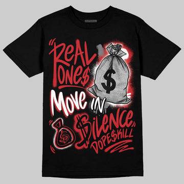 Air Foamposite Pro Gym Red DopeSkill T-Shirt Real Ones Move In Silence Graphic Streetwear - Black