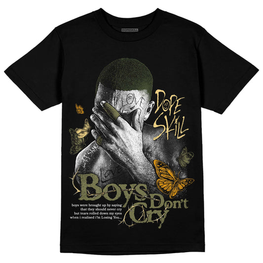 Jordan 4 Retro SE Craft Medium Olive DopeSkill T-Shirt Boys Don't Cry Graphic Streetwear - Black