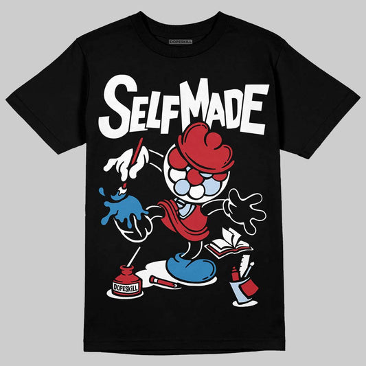 Jordan 5 Retro Fire Red Black Tongue (2025) DopeSkill T-Shirt Self Made Graphic Streetwear - Black