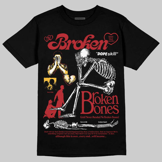 Jordan 14 Golf “Last Shot” DopeSkill T-Shirt Broken Bones Graphic Streetwear - black