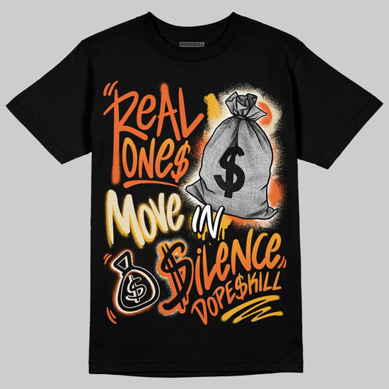 Jordan 4 "Birds of Paradise" DopeSkill T-Shirt Real Ones Move In Silence Graphic Streetwear - Black