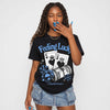 Black University Blue 5s DopeSkill T-Shirt Feeling Lucky Graphic