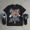 Black University Blue 5s DopeSkill T-Shirt Key of Life Graphic