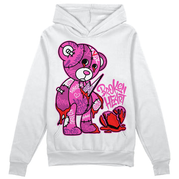 Jordan 4 GS “Hyper Violet” DopeSkill Hoodie Sweatshirt Broken Heart Graphic Streetwear - White