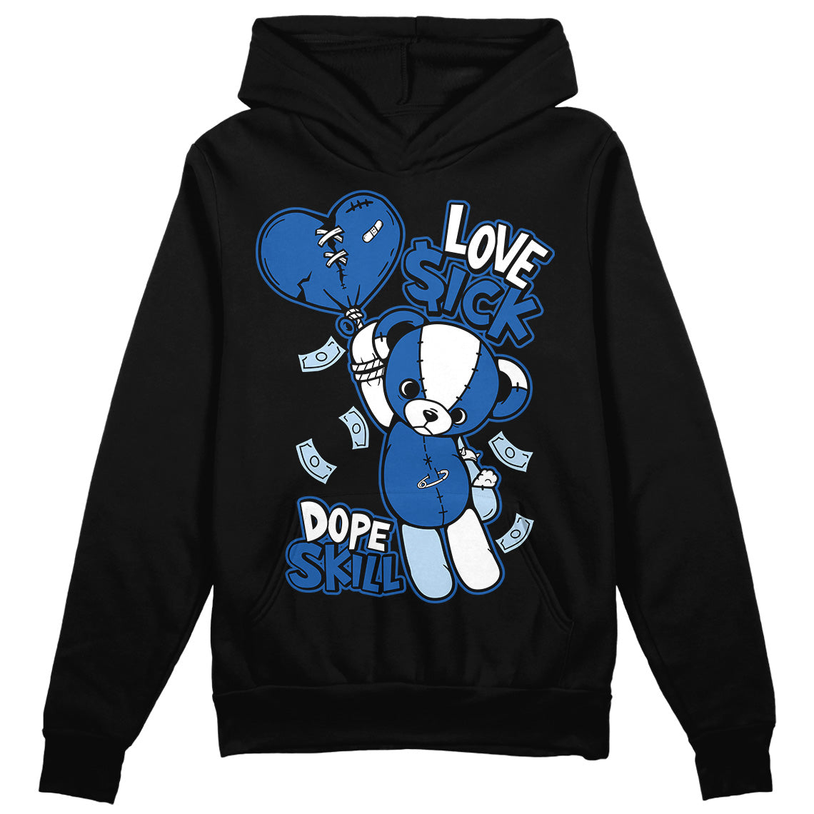 Jordan 11 Low “Space Jam” DopeSkill Hoodie Sweatshirt Love Sick Graphic Streetwear - Black