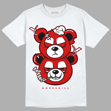 Jordan 1 Retro Low "Black Toe" DopeSkill T-Shirt New Double Bear Graphic Streetwear - White