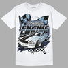 Jordan 1 Mid Diffused Blue DopeSkill T-Shirt ENGINE Tshirt Graphic Streetwear - White 