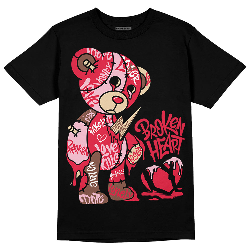 Dunk Low PRM Bacon DopeSkill T-Shirt Broken Heart Graphic Streetwear - Black