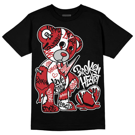 Jordan 12 “Red Taxi” DopeSkill T-Shirt Broken Heart Graphic Streetwear - Black