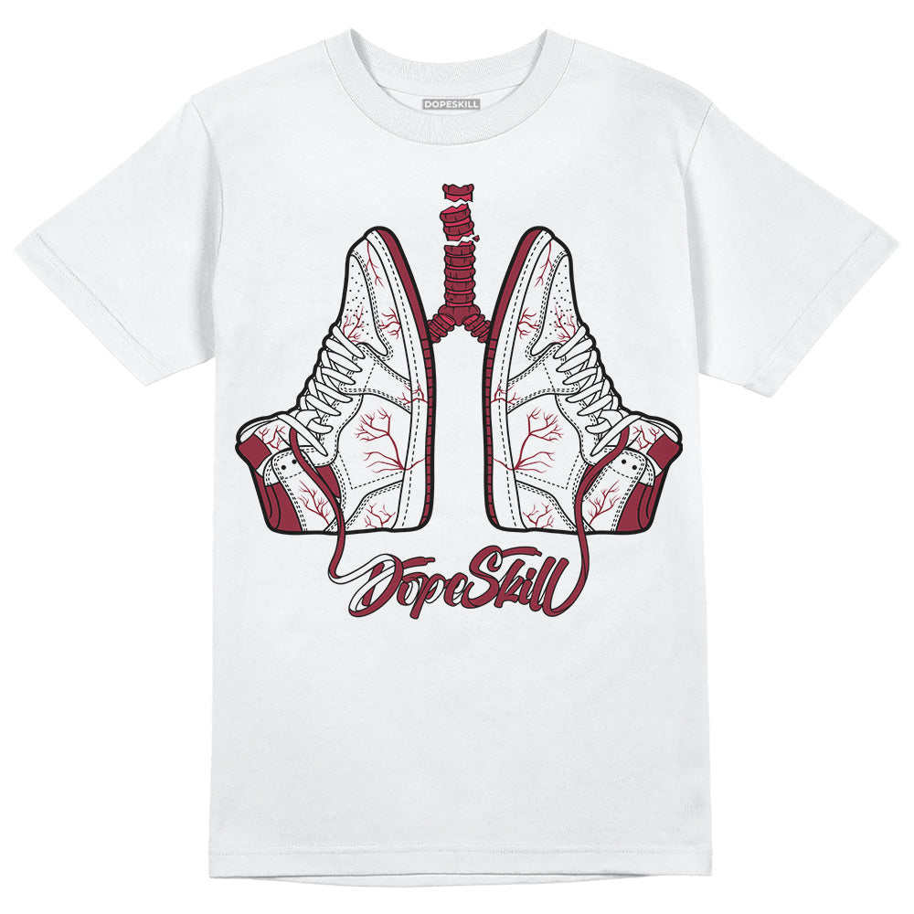 Jordan 1 Retro High '85 OG Metallic Burgundy DopeSkill T-Shirt Breathe Graphic Streetwear - WHite 