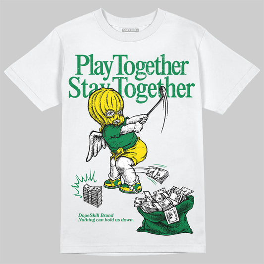 Dunk Low Reverse Brazil DopeSkill T-Shirt Play together, Stay together Graphic Streetwear - White