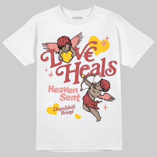 Jordan 13 “Dune Red” DopeSkill T-Shirt New Love Heals Graphic Streetwear - White