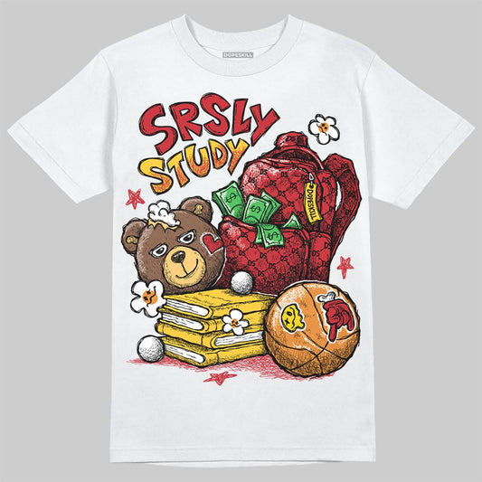 Jordan 14 Retro Ferrari (2025) DopeSkill T-Shirt SRSLY Study Graphic Streetwear - White